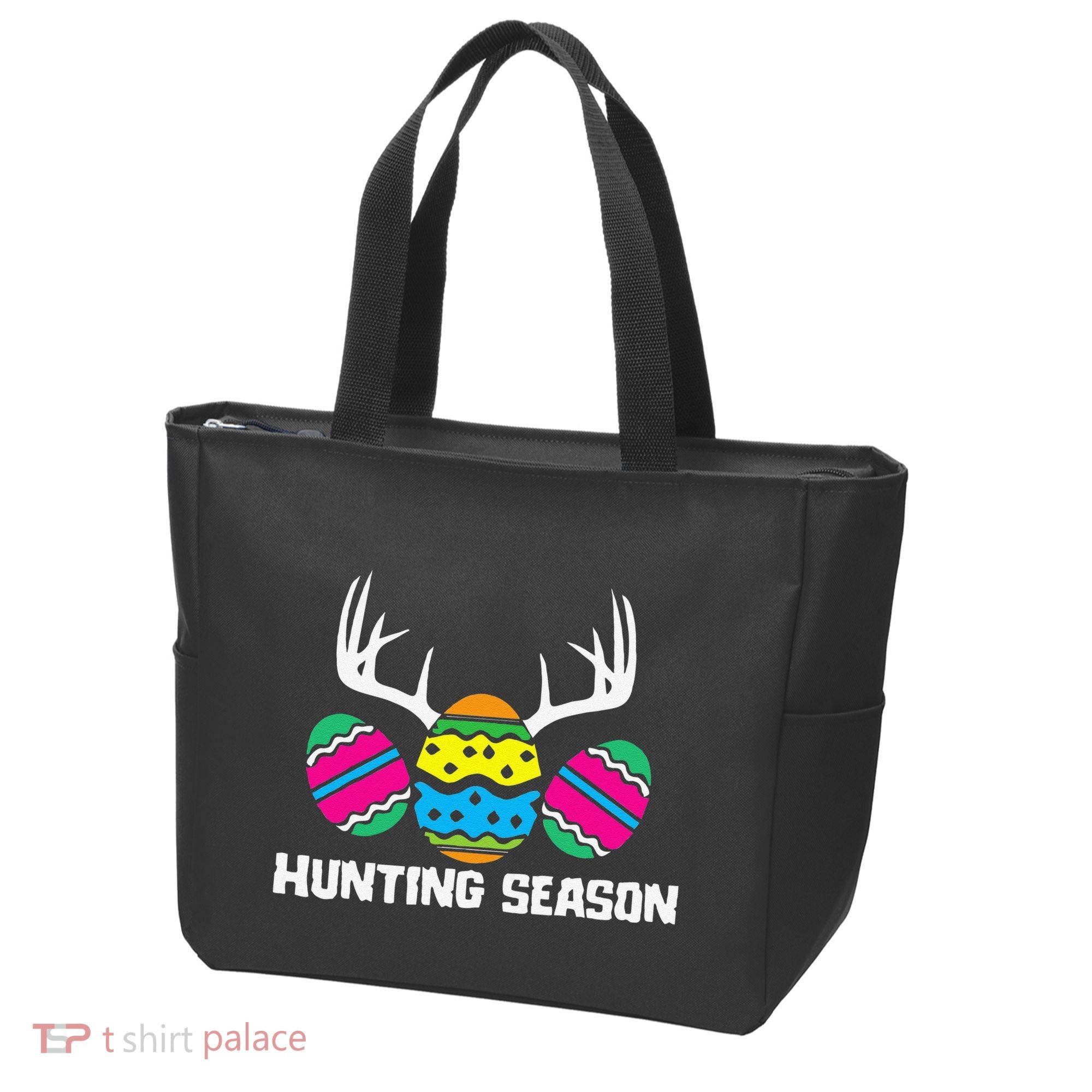 Hunting Eggs Easter Season Deer Antlers Hunter Fun Egg Hunt Tote Bag