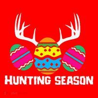 Hunting Eggs Easter Season Deer Antlers Hunter Fun Egg Hunt Santa Hat thumb 1