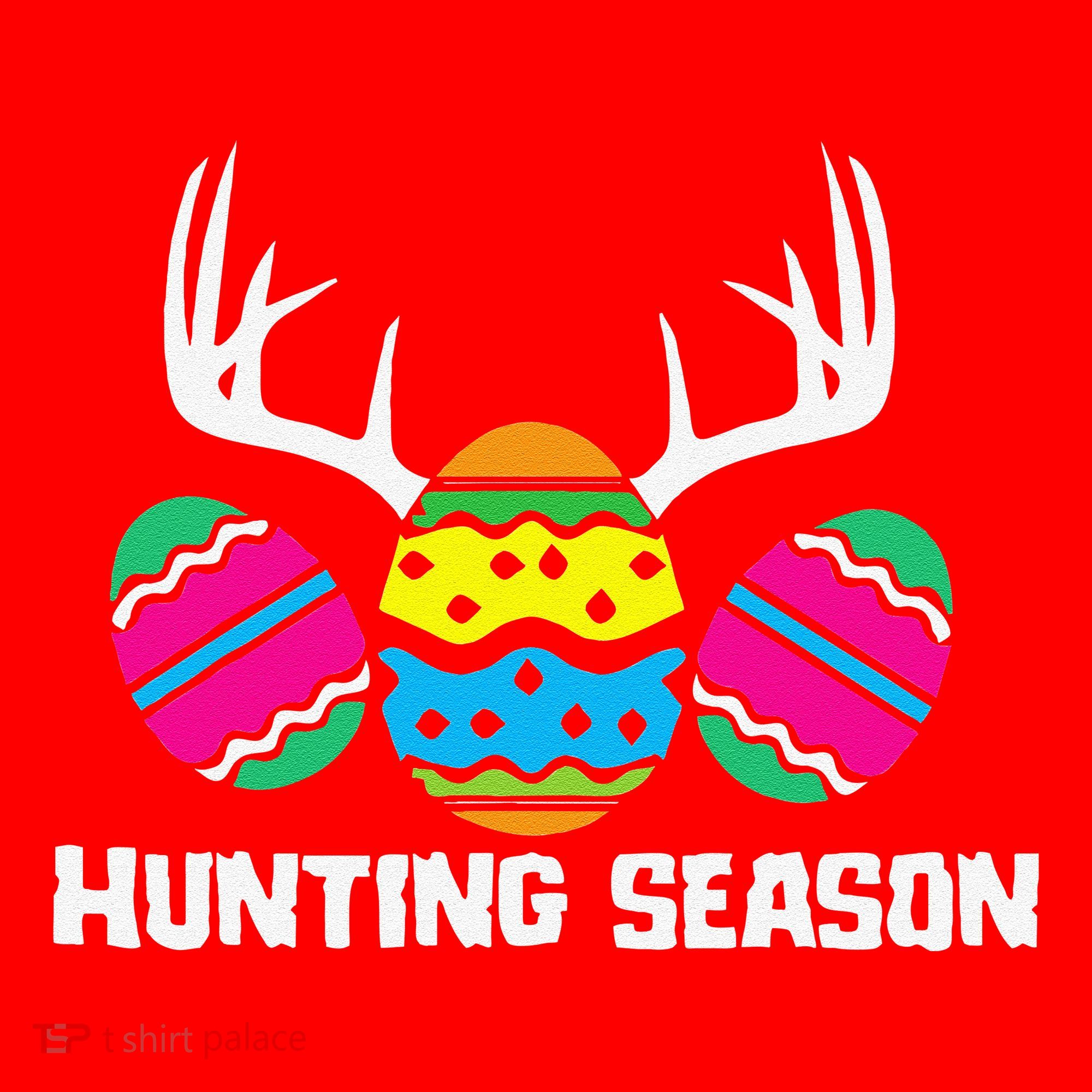 Hunting Eggs Easter Season Deer Antlers Hunter Fun Egg Hunt Santa Hat