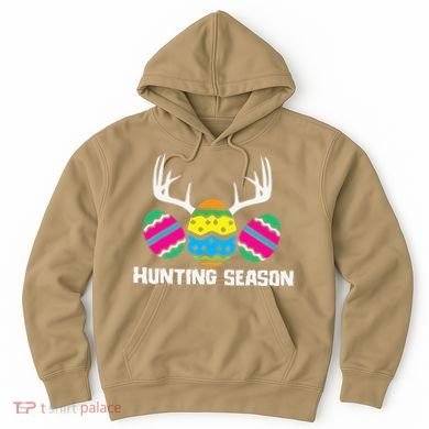Hunting Eggs Easter Season Deer Antlers Hunter Fun Egg Hunt Hoodie