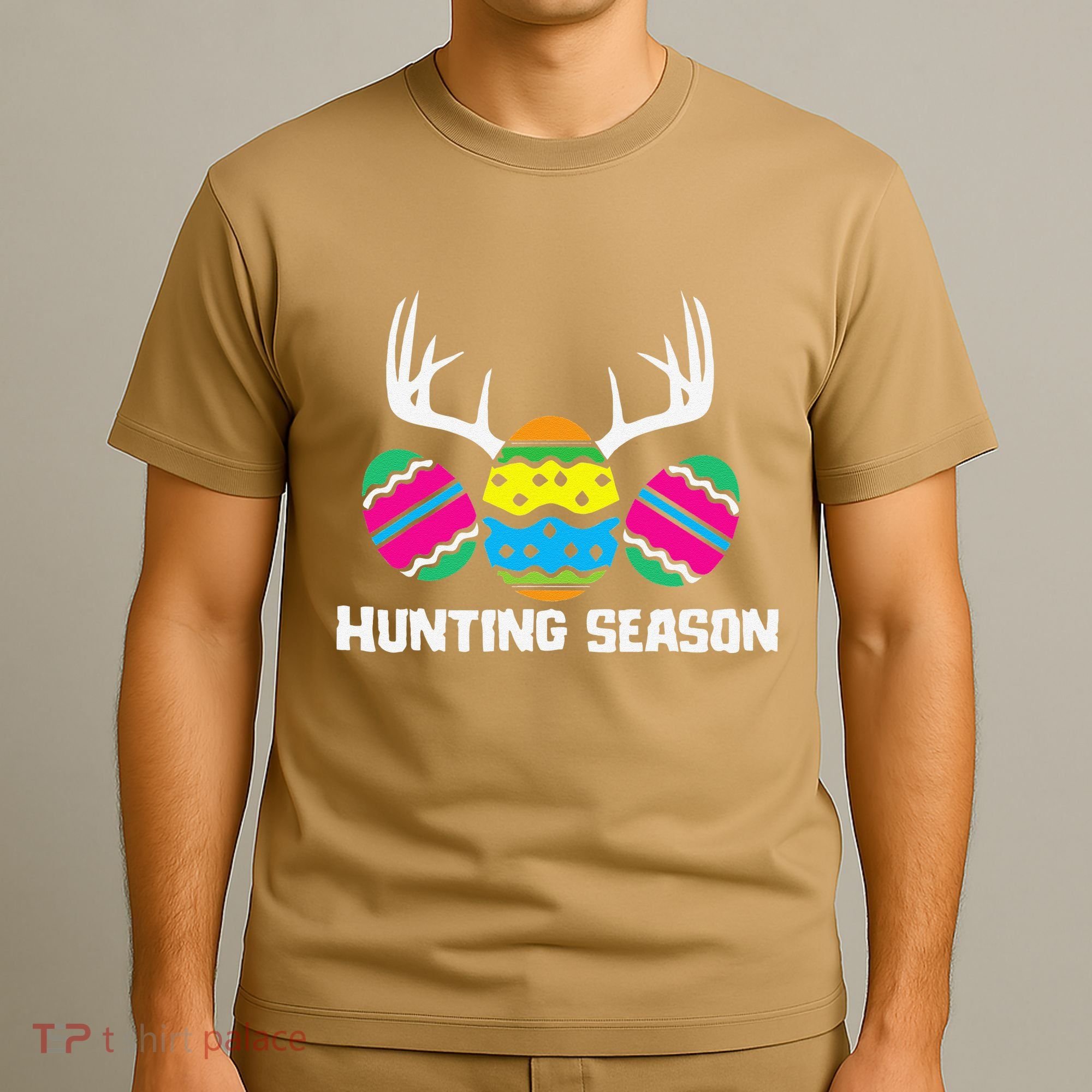 Hunting Eggs Easter Season Deer Antlers Hunter Fun Egg Hunt T-Shirt