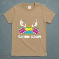Hunting Eggs Easter Season Deer Antlers Hunter Fun Egg Hunt T-Shirt thumb 5