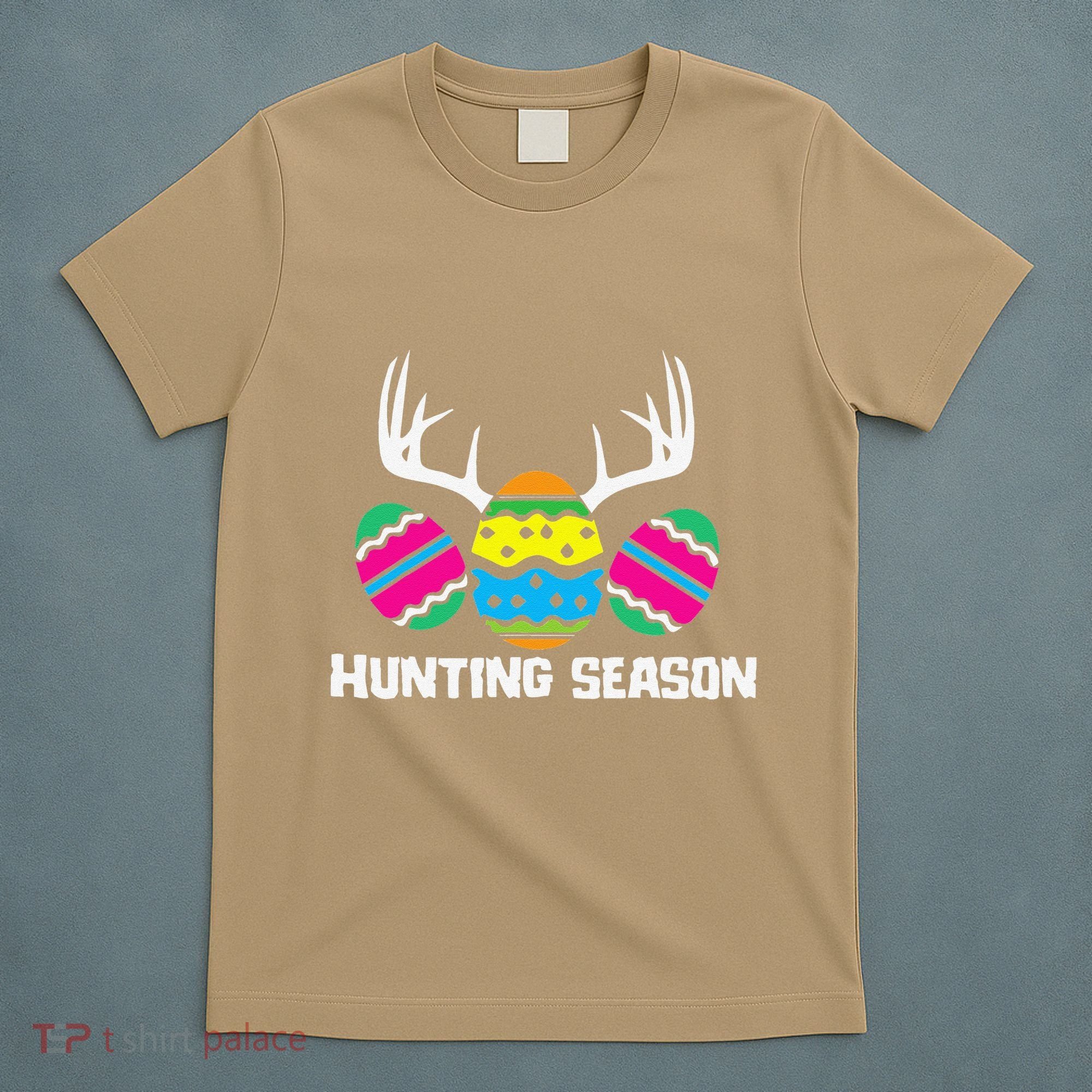 Hunting Eggs Easter Season Deer Antlers Hunter Fun Egg Hunt T-Shirt