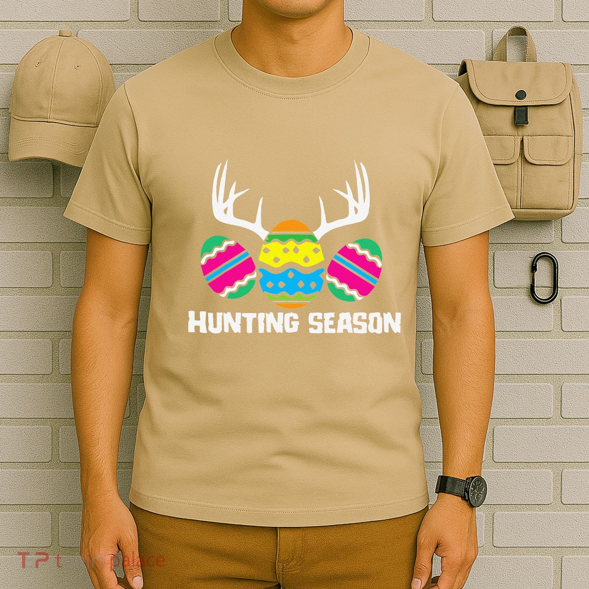 Hunting Eggs Easter Season Deer Antlers Hunter Fun Egg Hunt T-Shirt