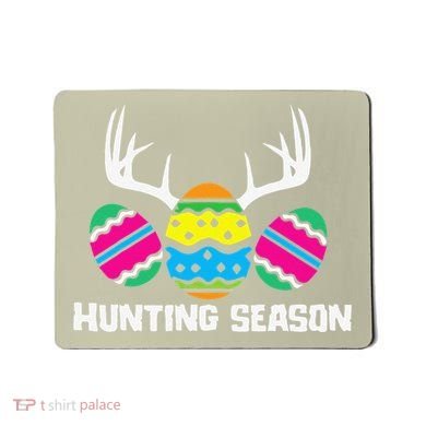 Hunting Eggs Easter Season Deer Antlers Hunter Fun Egg Hunt Mousepad
