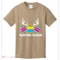 Hunting Eggs Easter Season Deer Antlers Hunter Fun Egg Hunt Kids T-Shirt thumb 0