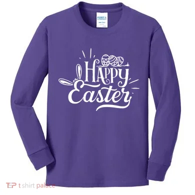 Happy Easter Egg Holiday Kids Long Sleeve Shirt