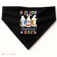 Happy Easter Funny Psych Nurse B is for B52 Not Bunny USA-Made Doggie Bandana thumb 0