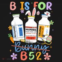Happy Easter Funny Psych Nurse B is for B52 Not Bunny Coaster thumb 2