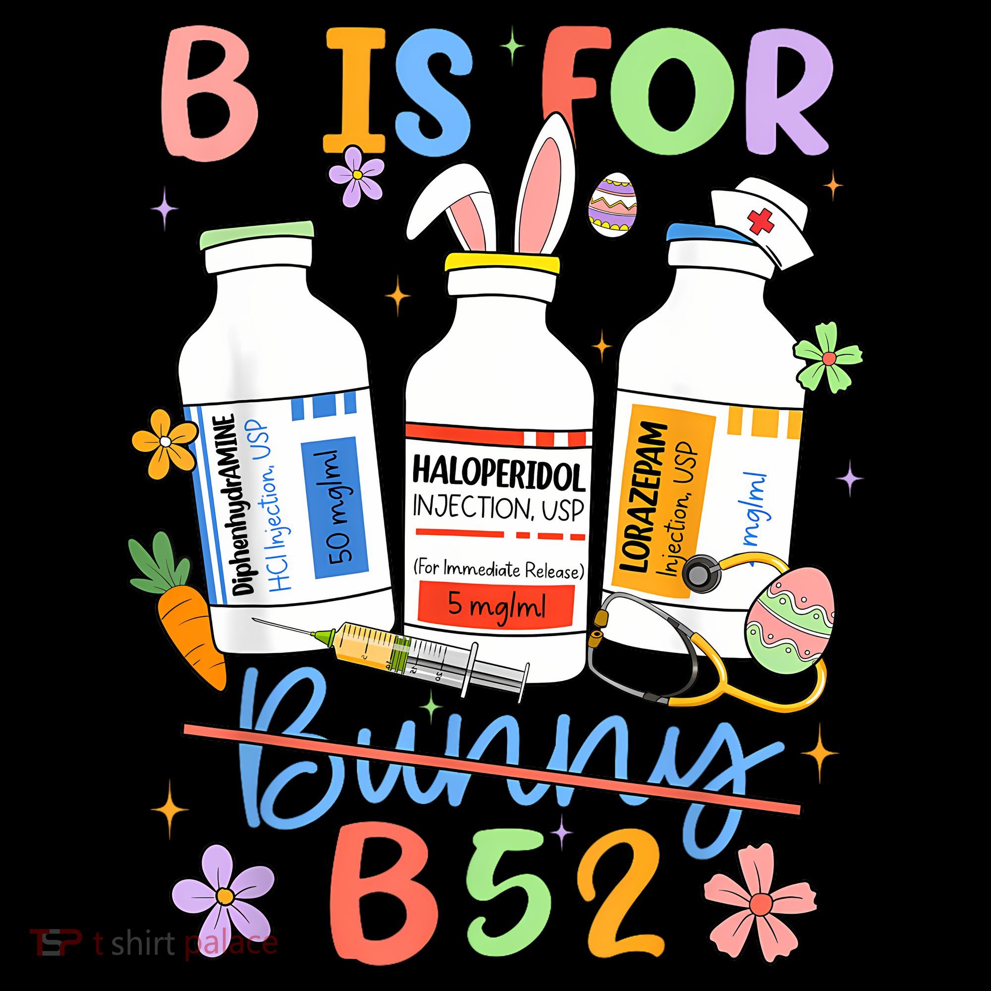 Happy Easter Funny Psych Nurse B is for B52 Not Bunny Mousepad