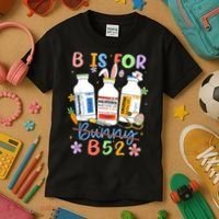 Happy Easter Funny Psych Nurse B is for B52 Not Bunny Kids T-Shirt thumb 3