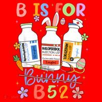 Happy Easter Funny Psych Nurse B is for B52 Not Bunny Santa Hat thumb 1