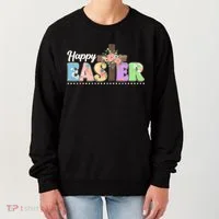 Happy Easter Flower Floral Cross Women's Sweatshirt thumb 0