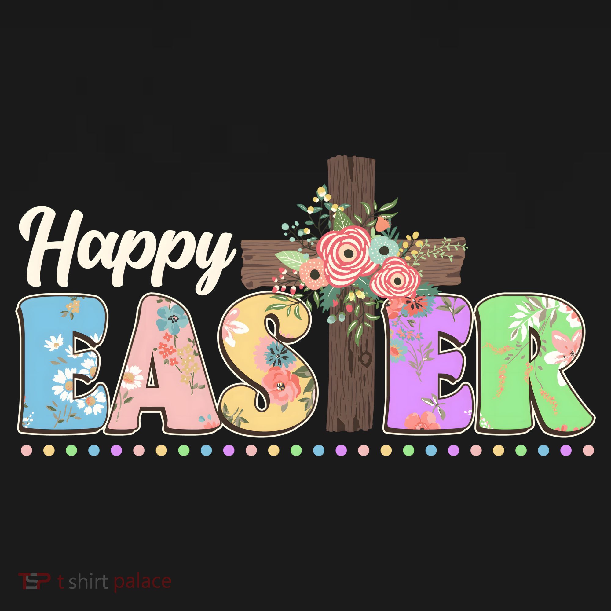 Happy Easter Flower Floral Cross 16 in Basic Backpack