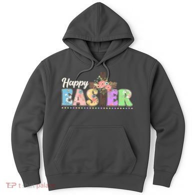 Happy Easter Flower Floral Cross Hoodie