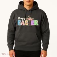 Happy Easter Flower Floral Cross Hoodie thumb 2