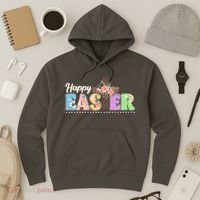 Happy Easter Flower Floral Cross Hoodie thumb 3