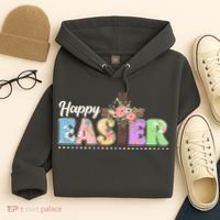 Happy Easter Flower Floral Cross Hoodie thumb 4
