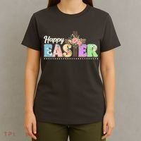 Happy Easter Flower Floral Cross T-Shirt thumb 4