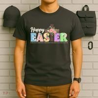 Happy Easter Flower Floral Cross T-Shirt thumb 6
