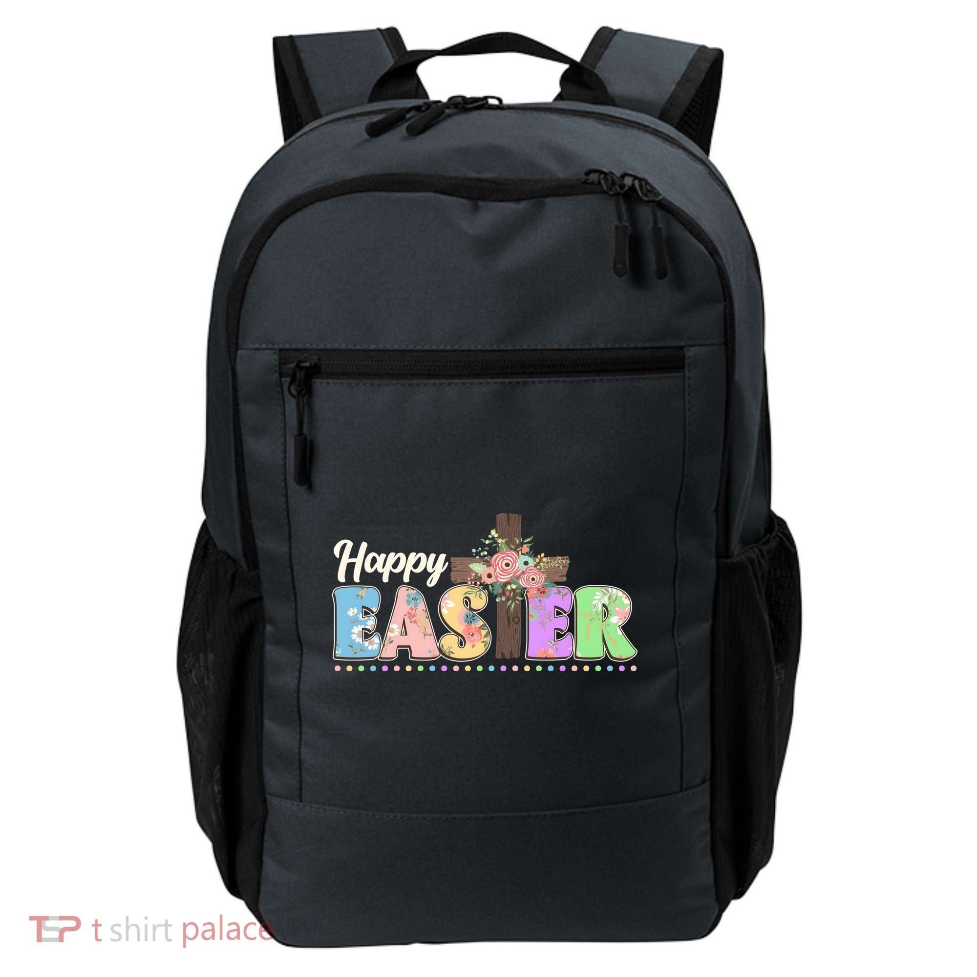 Happy Easter Flower Floral Cross Backpack