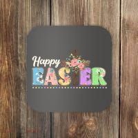 Happy Easter Flower Floral Cross Coaster thumb 0