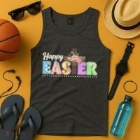 Happy Easter Flower Floral Cross Tank Top thumb 4