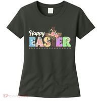 Happy Easter Flower Floral Cross Women's T-Shirt thumb 0