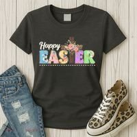 Happy Easter Flower Floral Cross Women's T-Shirt thumb 3
