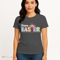 Happy Easter Flower Floral Cross Women's T-Shirt thumb 4