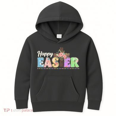 Happy Easter Flower Floral Cross Kids Hoodie