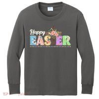 Happy Easter Flower Floral Cross Kids Long Sleeve Shirt thumb 0