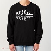 Human Evolution Funny Canoeing Humor River Adventure Women's Sweatshirt thumb 0