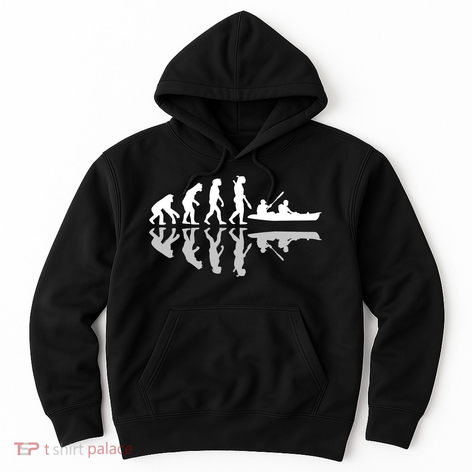 Human Evolution Funny Canoeing Humor River Adventure Hoodie