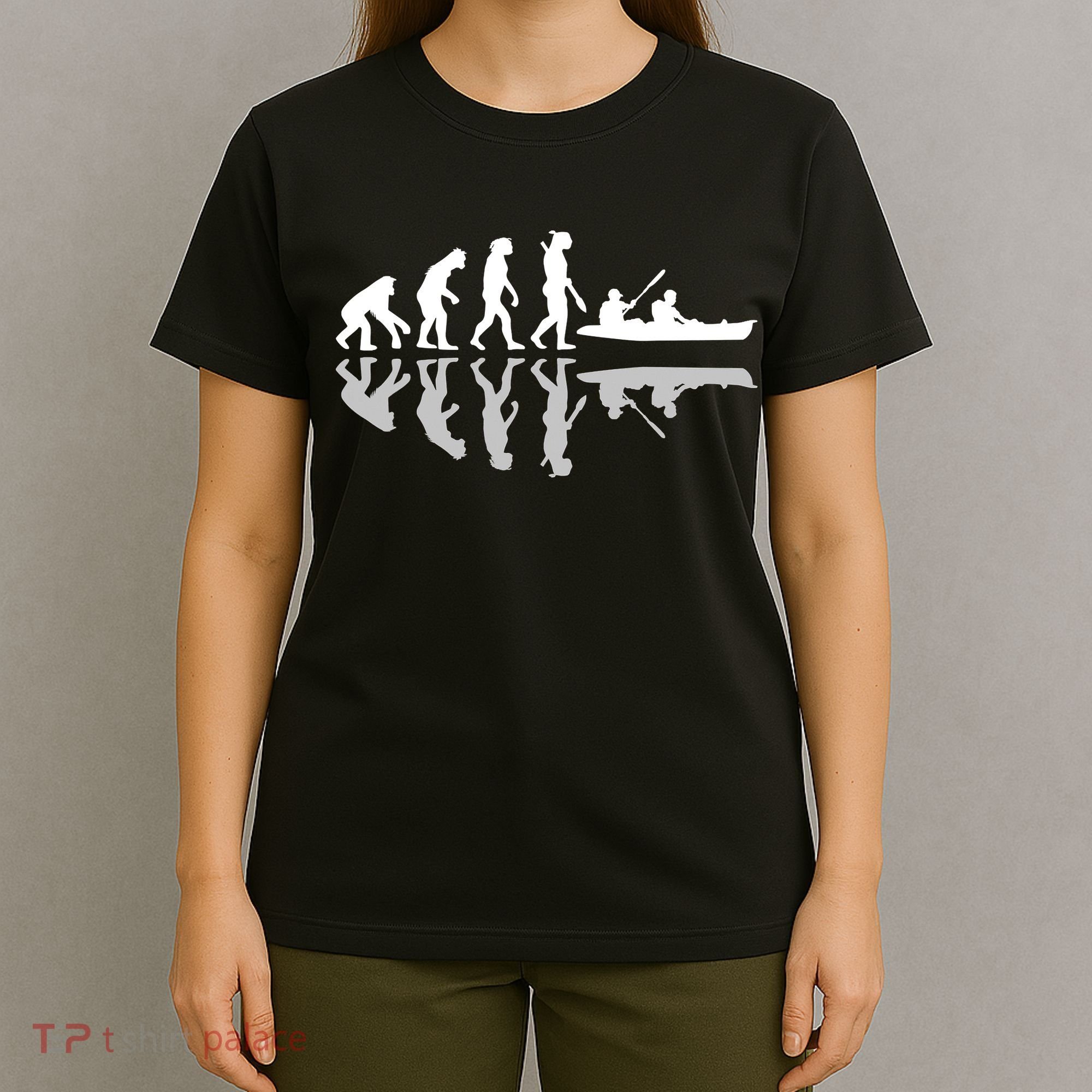 Human Evolution Funny Canoeing Humor River Adventure T-Shirt