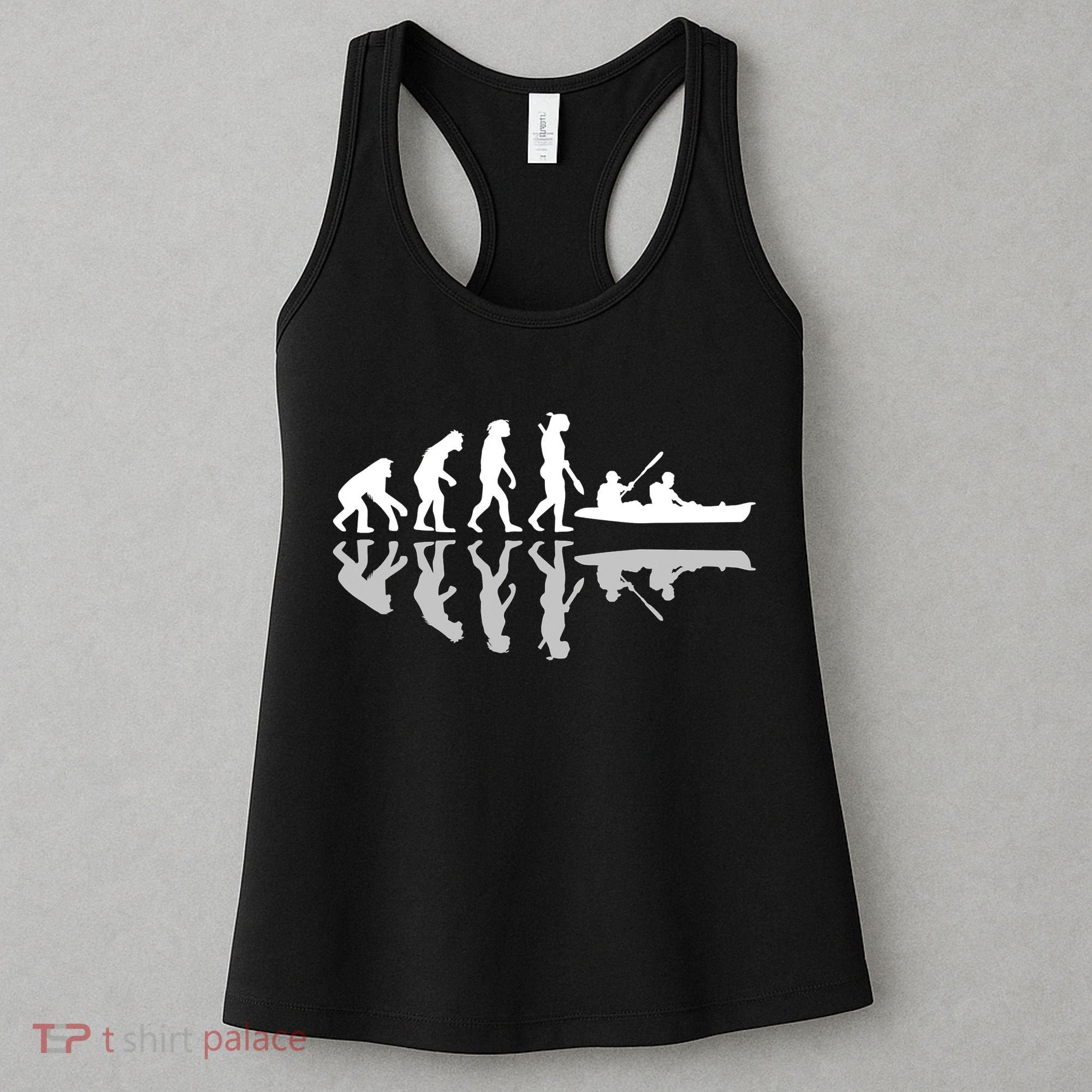 Human Evolution Funny Canoeing Humor River Adventure Women's Tank Top