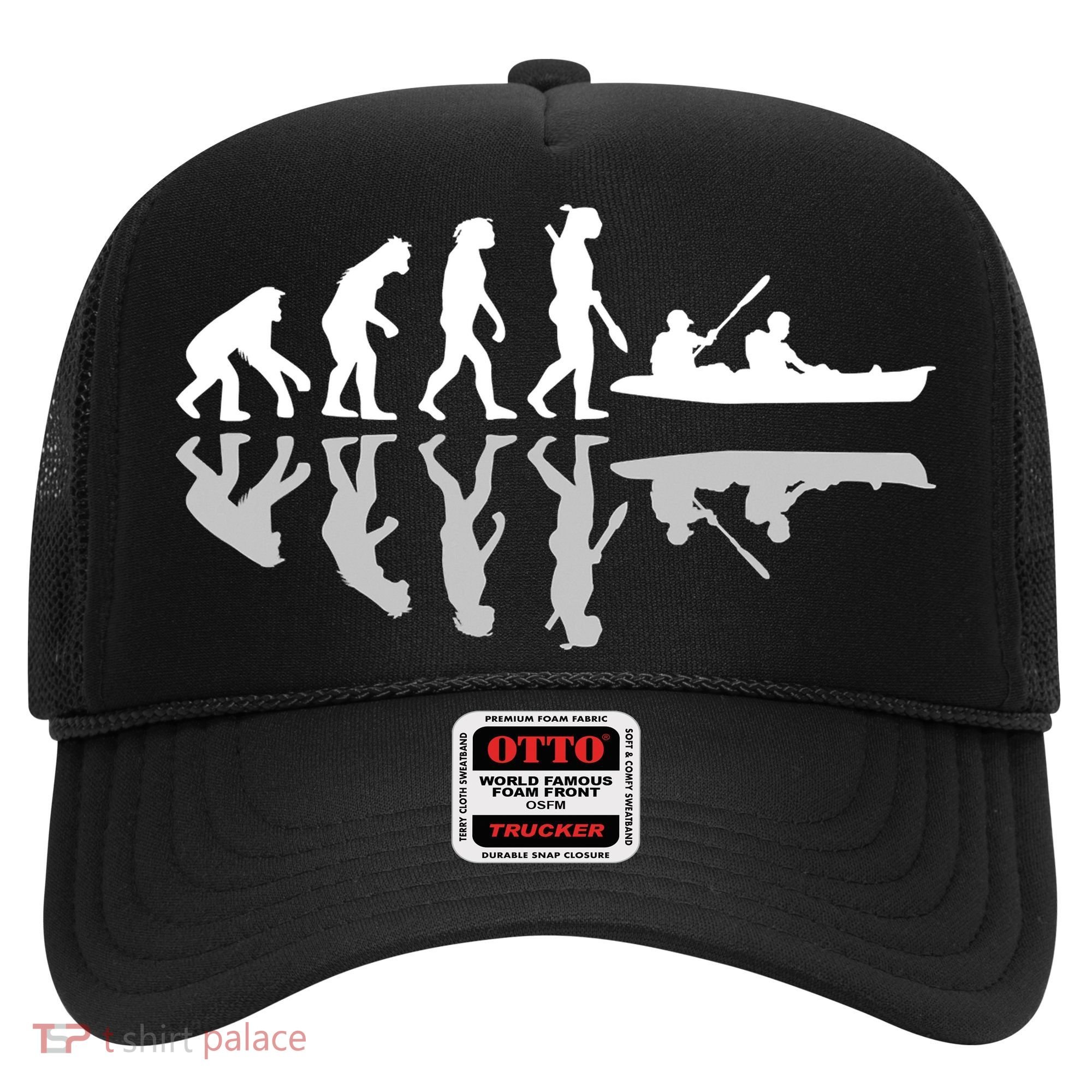 Human Evolution Funny Canoeing Humor River Adventure Hat