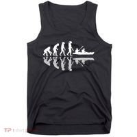 Human Evolution Funny Canoeing Humor River Adventure Tank Top thumb 0