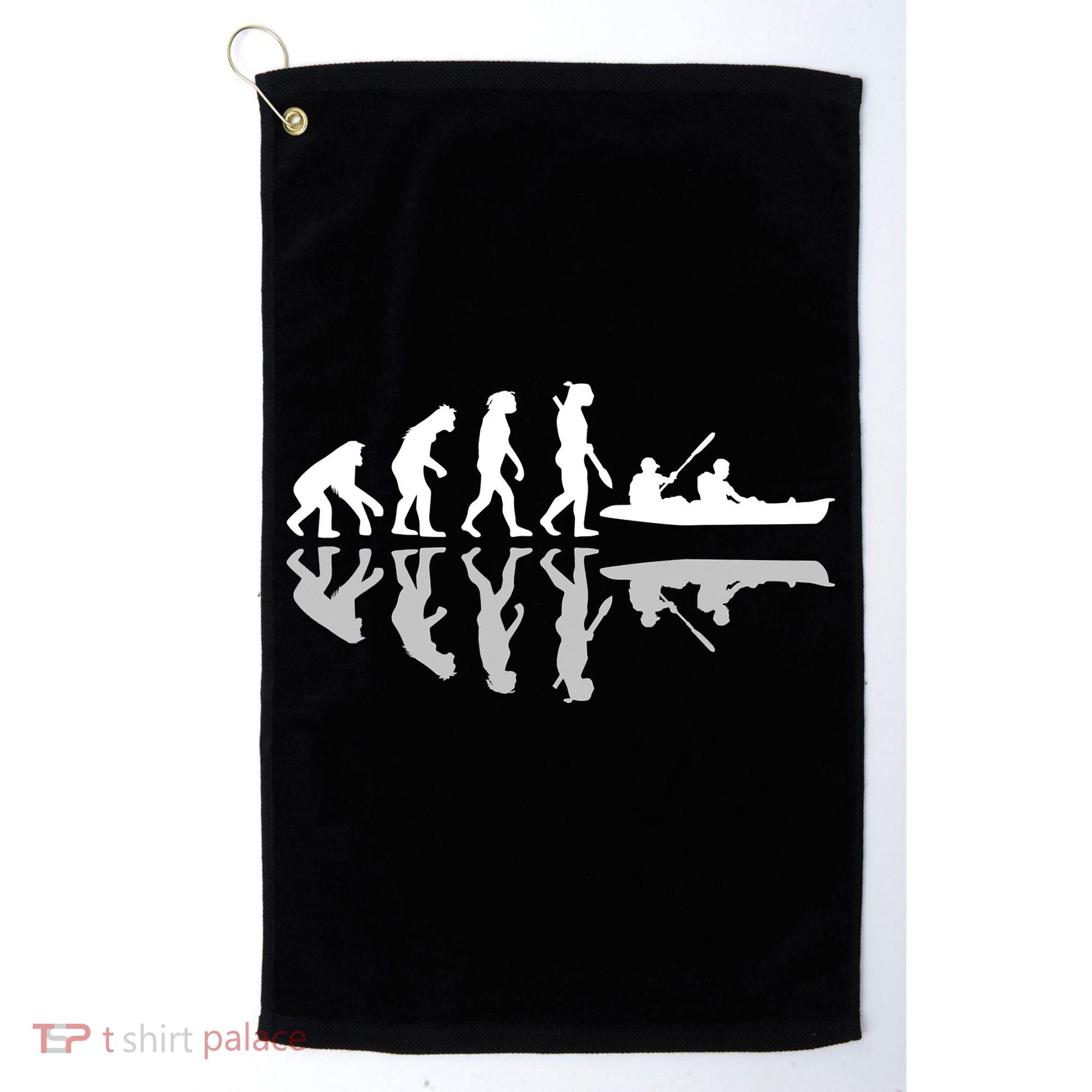 Human Evolution Funny Canoeing Humor River Adventure Golf Towel