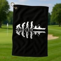 Human Evolution Funny Canoeing Humor River Adventure Golf Towel thumb 1