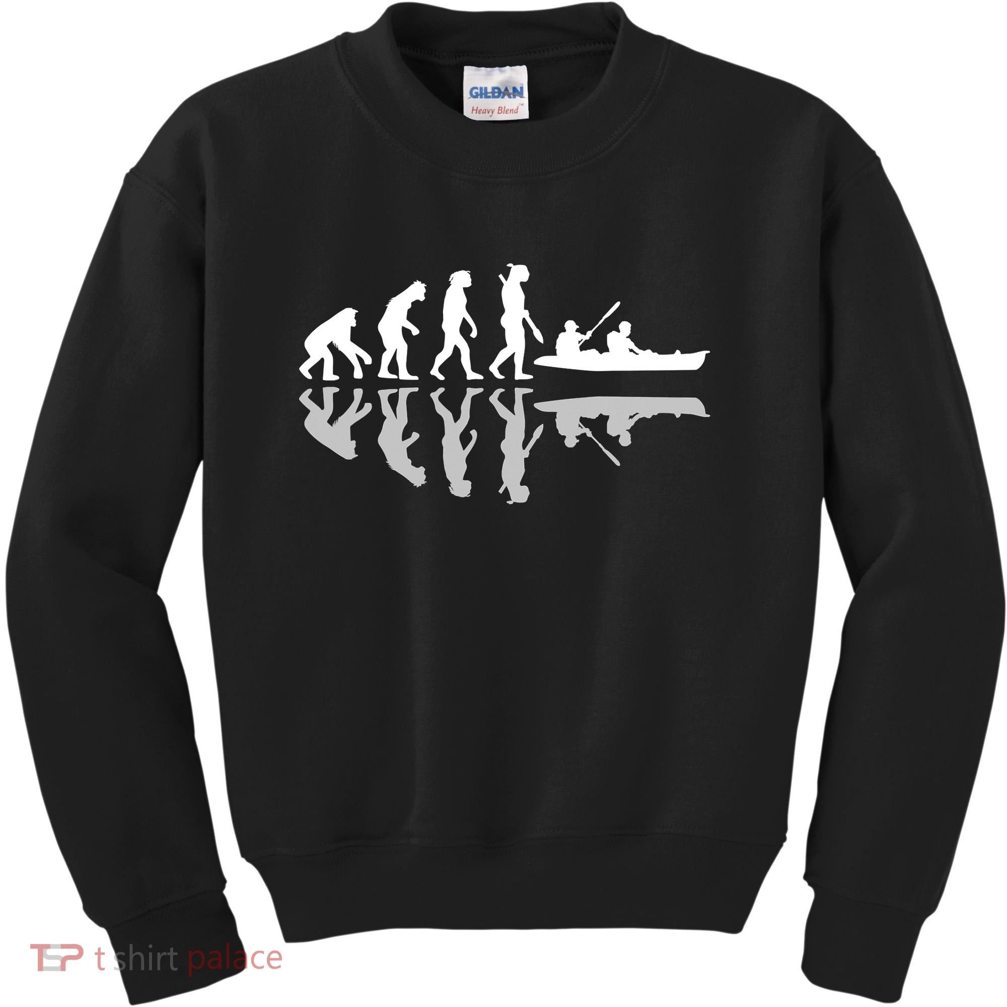 Human Evolution Funny Canoeing Humor River Adventure Kids Sweatshirt