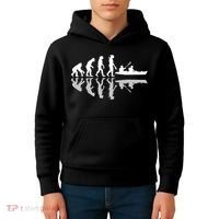 Human Evolution Funny Canoeing Humor River Adventure Kids Hoodie thumb 4
