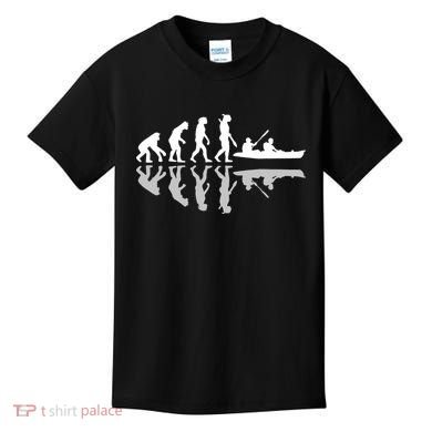 Human Evolution Funny Canoeing Humor River Adventure Kids T-Shirt