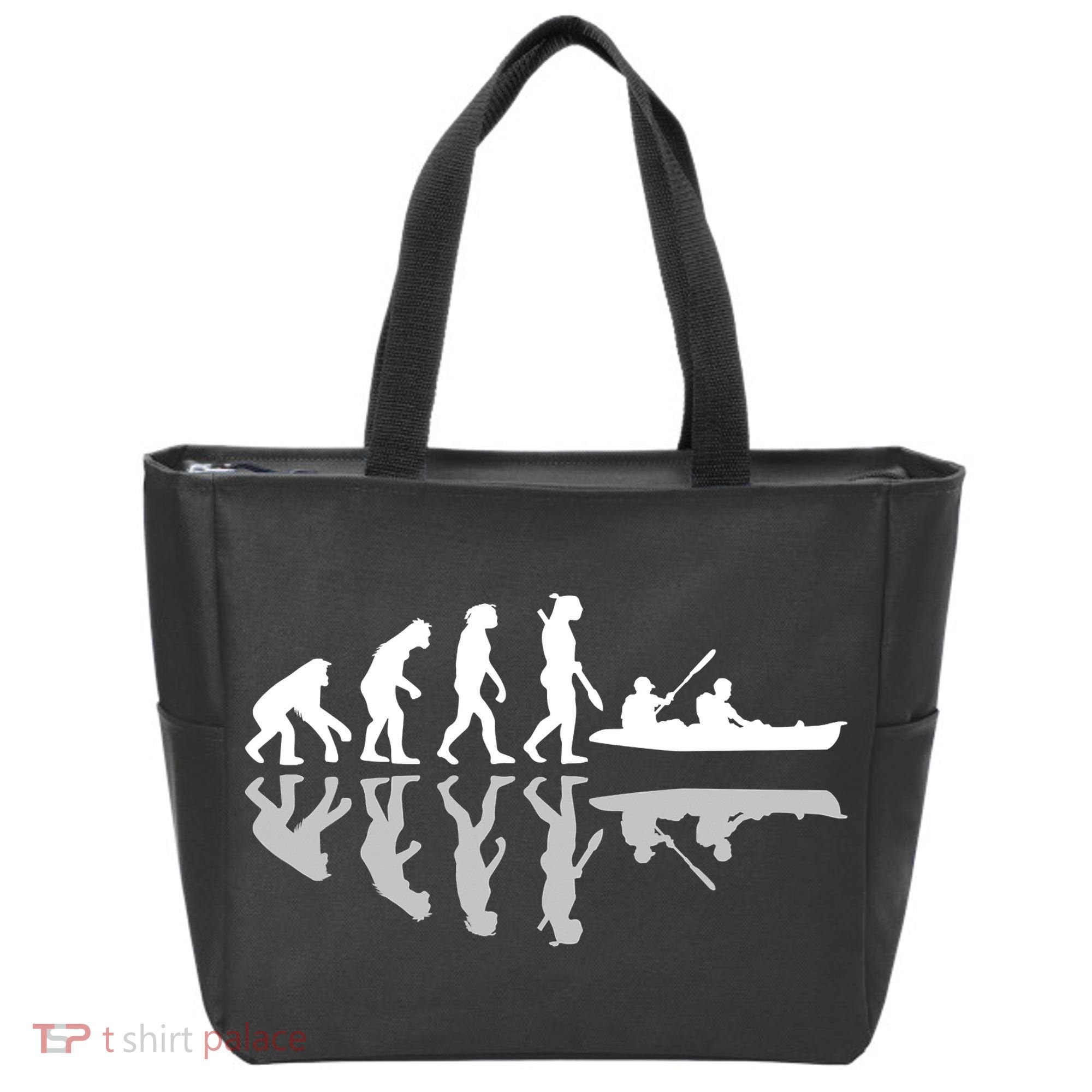 Human Evolution Funny Canoeing Humor River Adventure Tote Bag