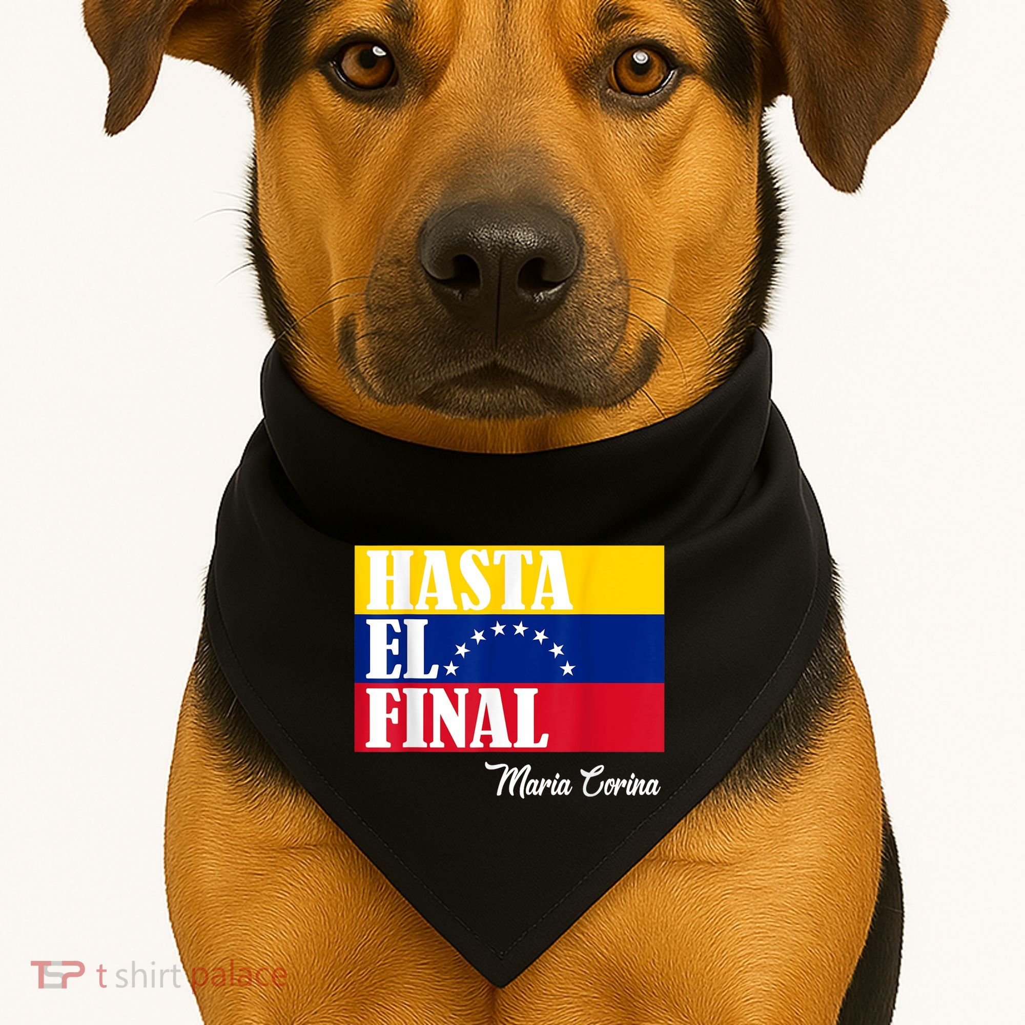 Hasta El Final Maria Corina Venezuela Libre Flag USA-Made Doggie Bandana