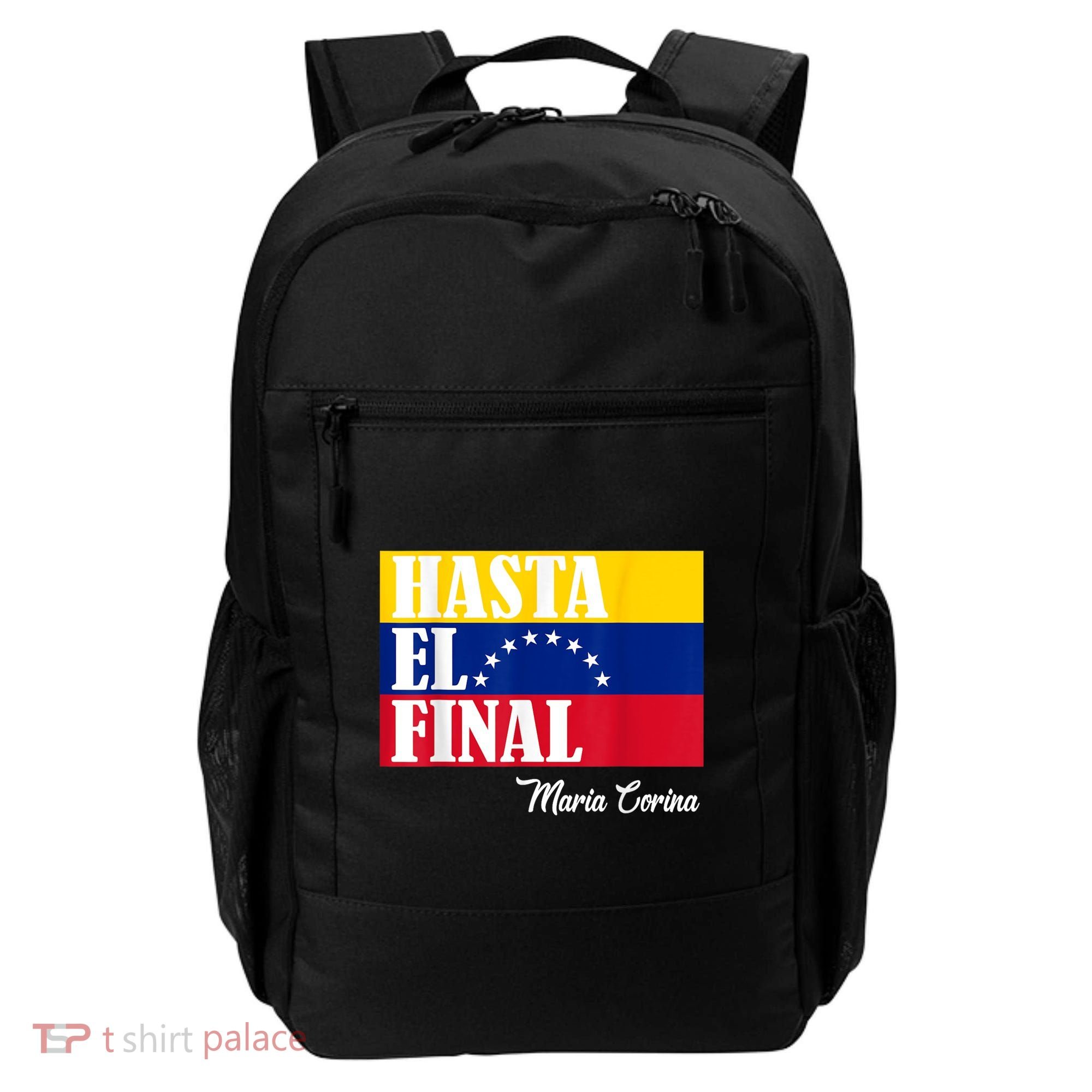 Hasta El Final Maria Corina Venezuela Libre Flag Backpack