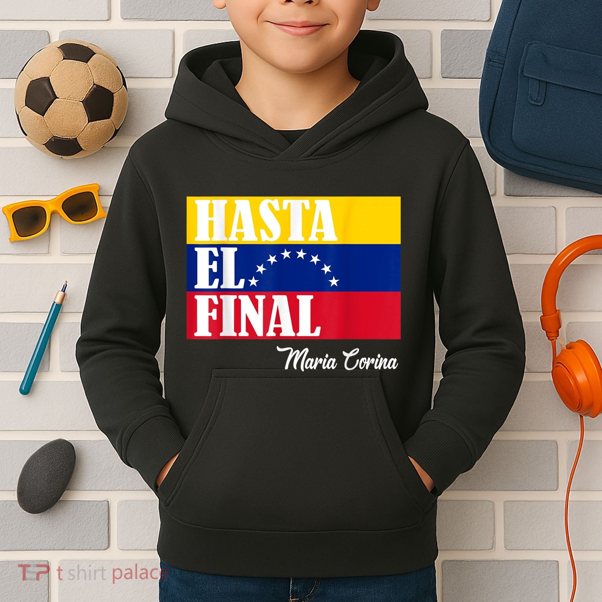 Hasta El Final Maria Corina Venezuela Libre Flag Kids Hoodie