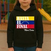 Hasta El Final Maria Corina Venezuela Libre Flag Kids Hoodie thumb 3