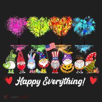 Happy Everything Gnomes Every Seasons All Year Tree Women's Sweatshirt thumb 2