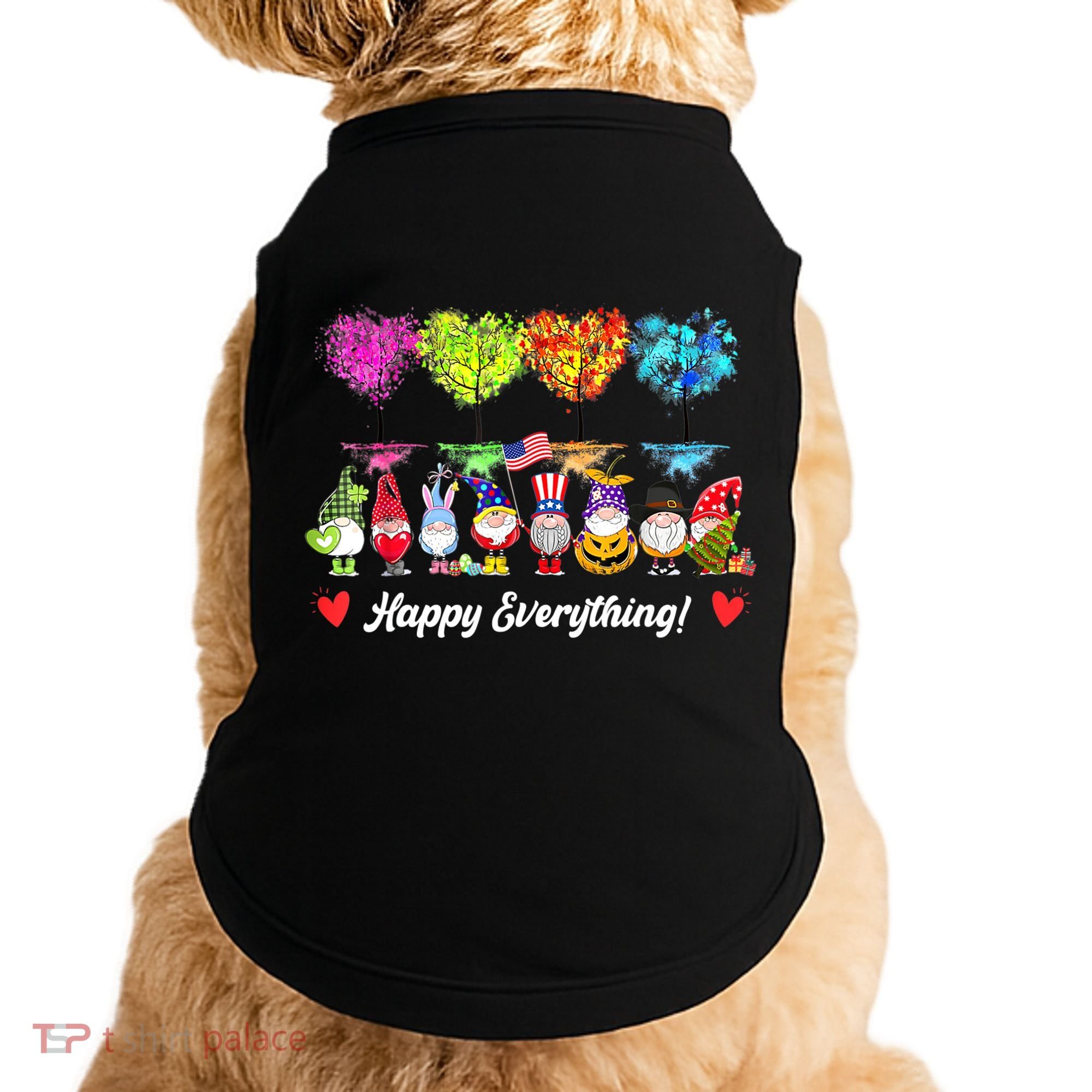 Happy Everything Gnomes Every Seasons All Year Tree Doggie Tank